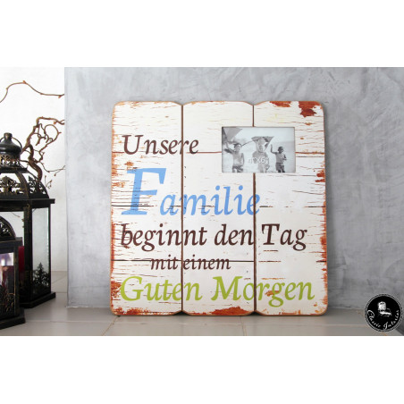 Shabby Vintage Holz Bild Schild Wandschild Holztafel Dekoschild Familie