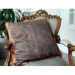 Samtkissen 60x60cm Velvet Velour Kissen Samt Gold Frill