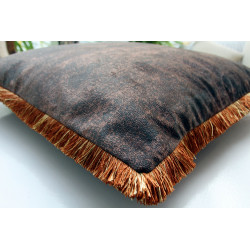 Samtkissen 60x60cm Velvet Velour Kissen Samt Gold Frill