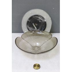2 Mid Century Murano Deckenleuchte Eis Glas Lampe 50 60e