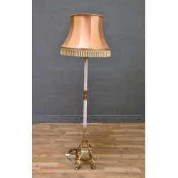 Antike Stehlampe Marmor Barock Italien Messing Lampe