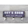 Garderobe Hakenleiste Wandgarderobe Metall Schild Metallschild Boys Room