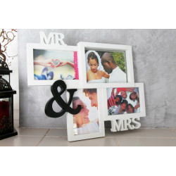 Bilderrahmen "Mr. & Mrs." für 4 Fotos Hochzeit  Ehe Freundschaft Bilder